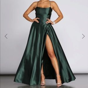 Green/Emerald A-line Maxi Dress